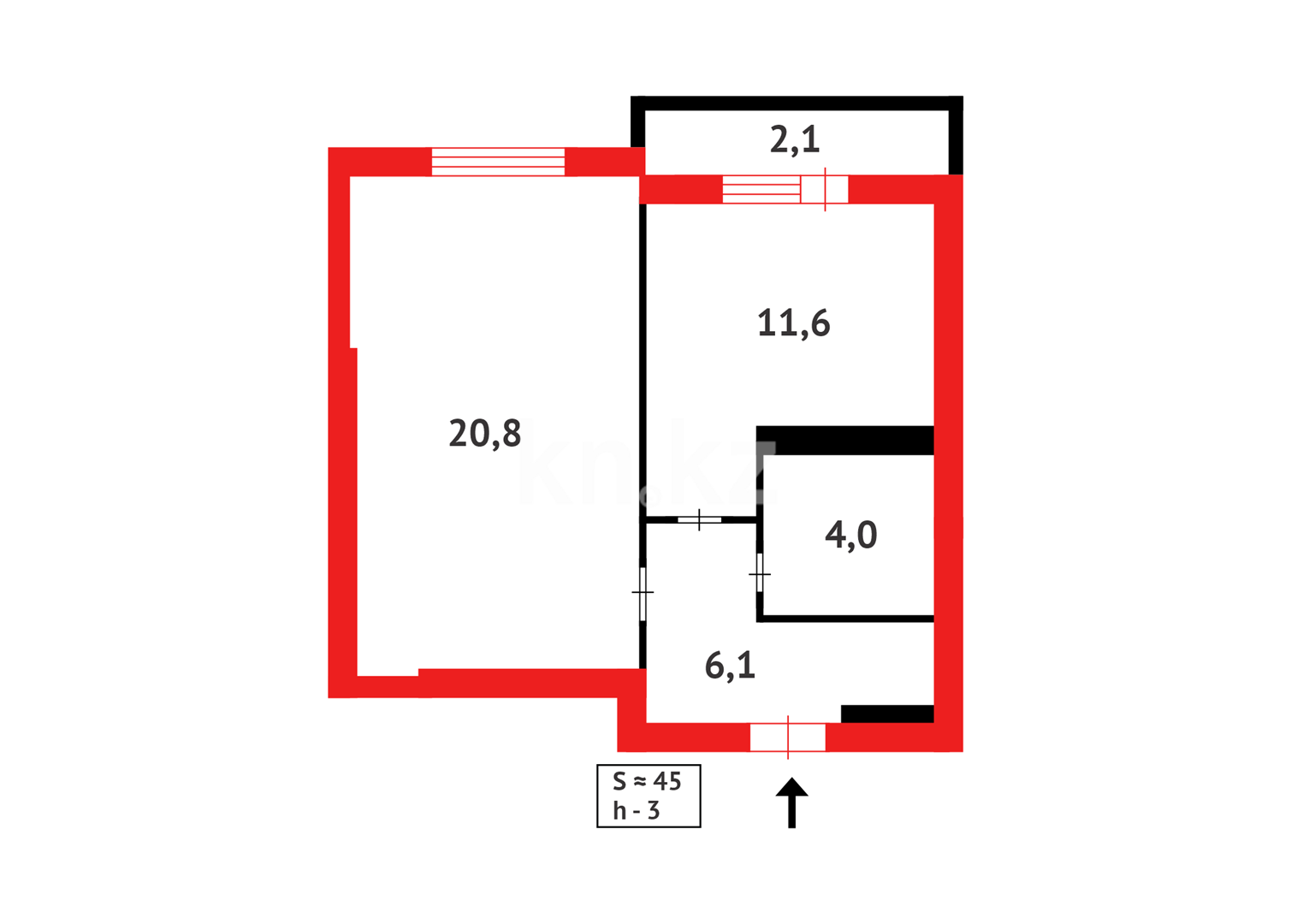 Продажа 1-комнатной квартиры, 44.6 м² в Астане - фото 9