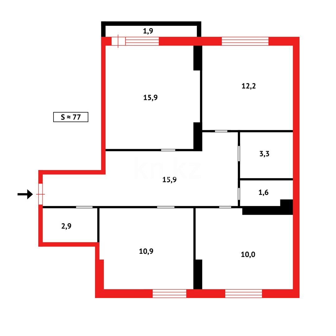 Продажа 3-комнатной квартиры, 75 м² в Караганде - фото 28