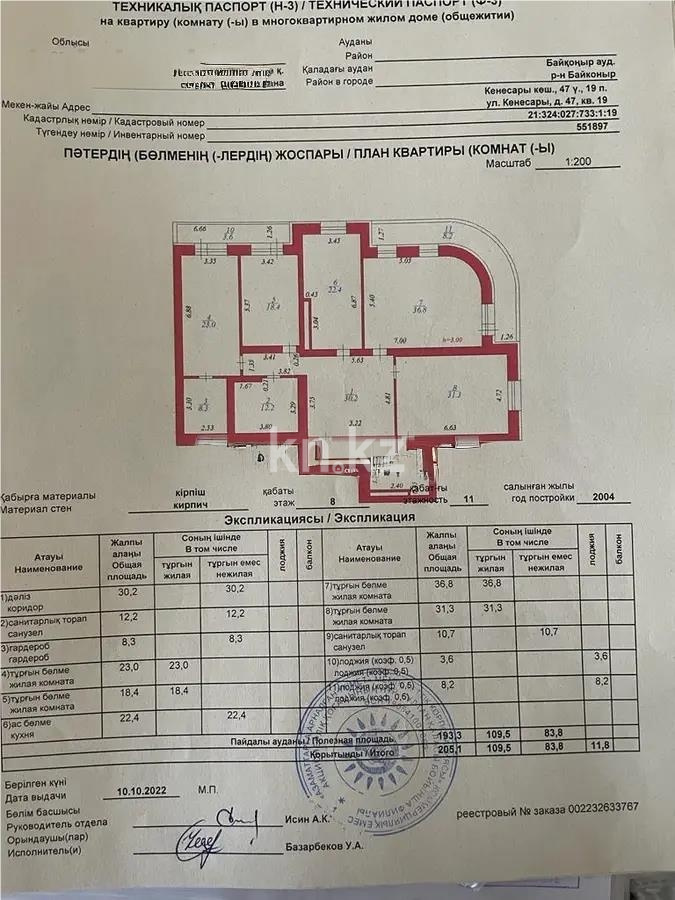 Продажа 4-комнатной квартиры, 205 м² в Астане
