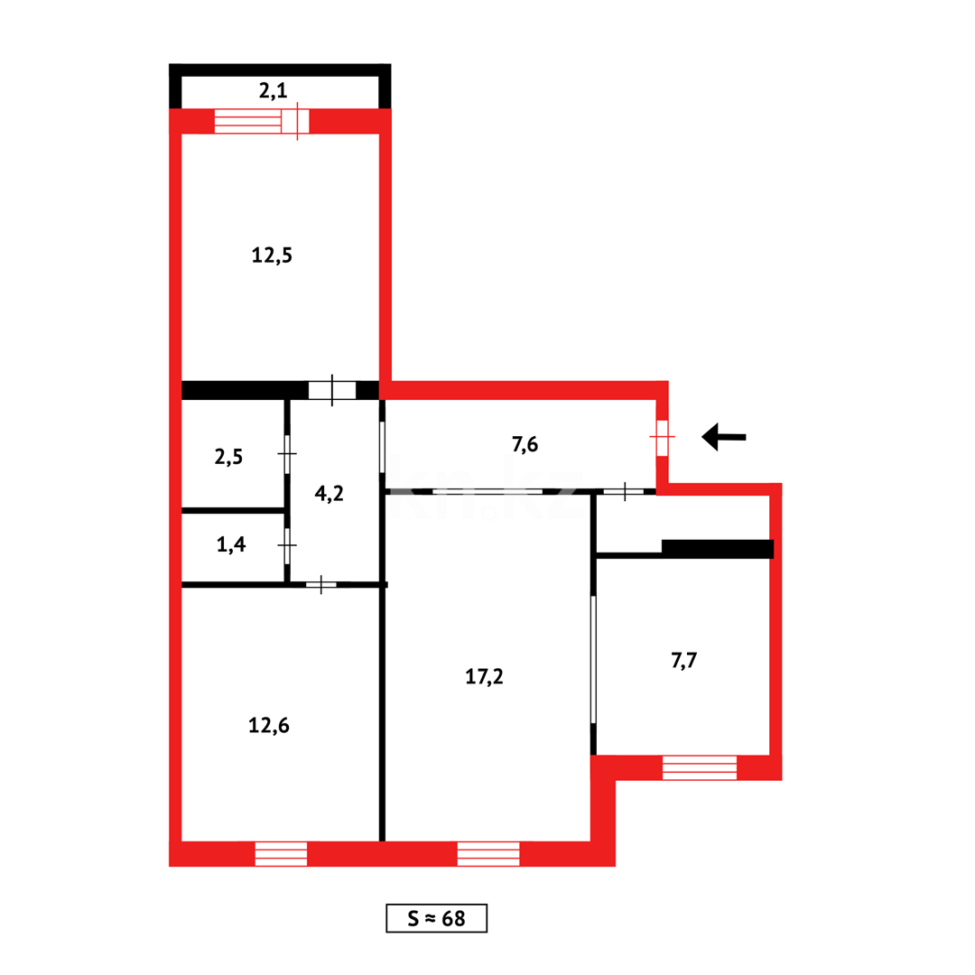 Продажа 3-комнатной квартиры, 69 м², пр. Металлургов в Темиртау - фото 10