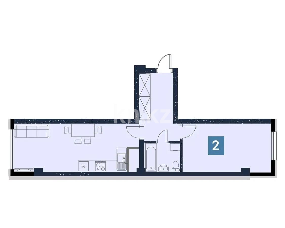 Продажа 2-комнатной квартиры, 52.44 м² в Алматы