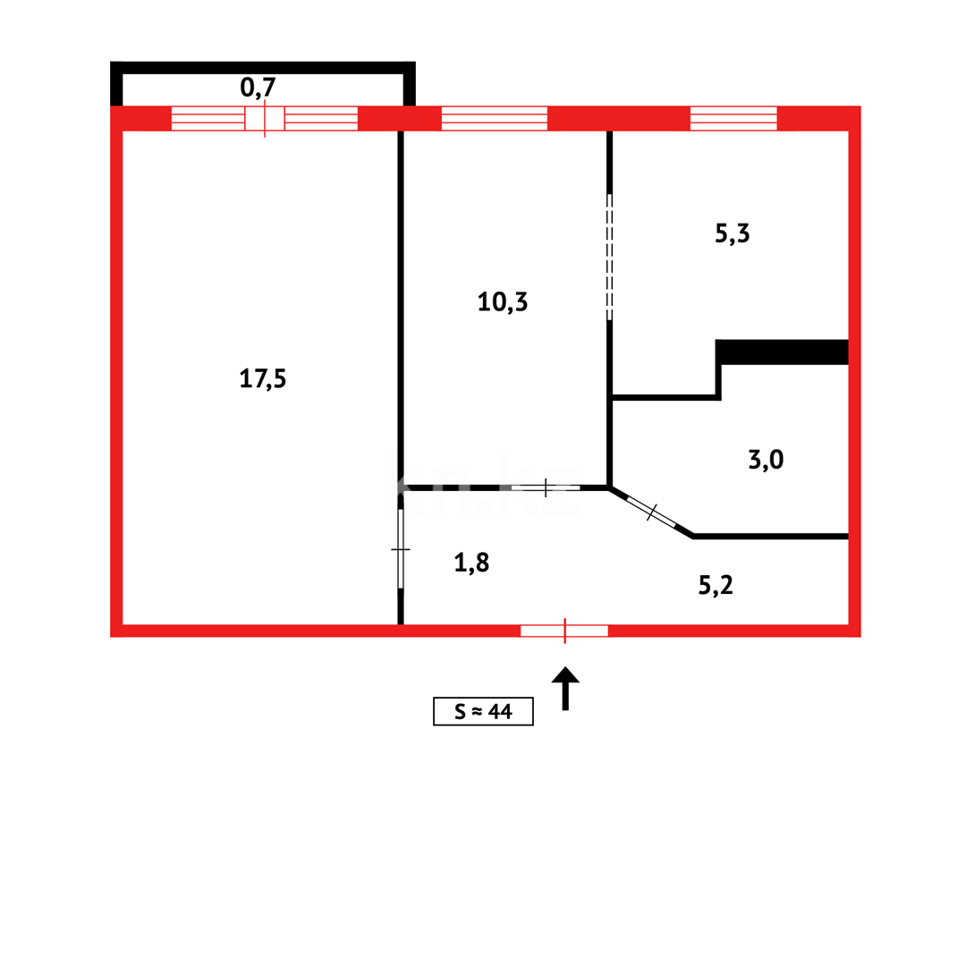 Продажа 2-комнатной квартиры, 44 м² в Темиртау - фото 13
