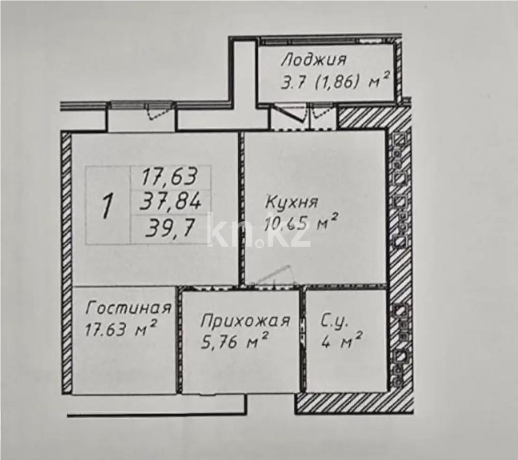 Продажа 1-комнатной квартиры, 40 м² в Астане