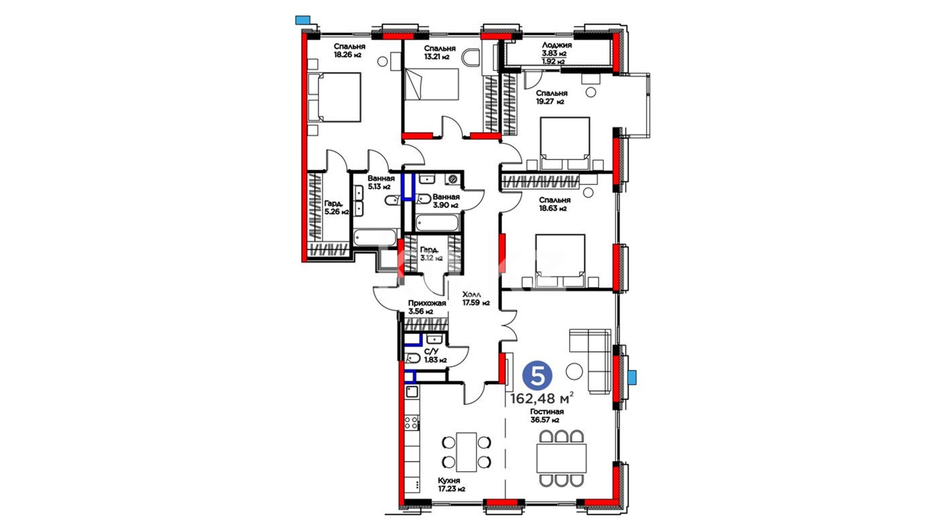 ЖК GreenLine.4YOU, 5-комнатная, цена 165 729 600 ₸, 1 020 001 ₸&nbsp;/&nbsp;м²