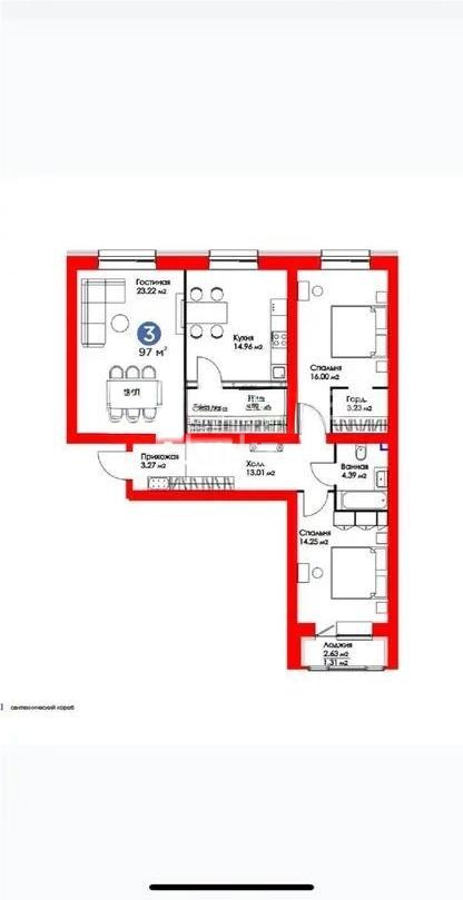 Продажа 3-комнатной квартиры, 97 м² в Астане - фото 7
