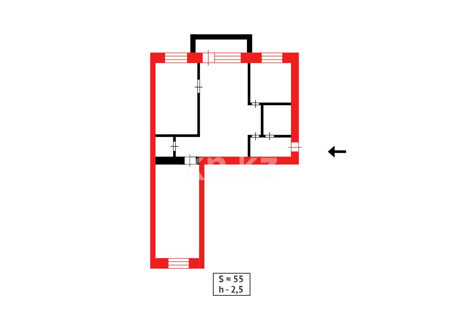 Продажа 3-комнатной квартиры, 55 м² в Караганде - фото 19