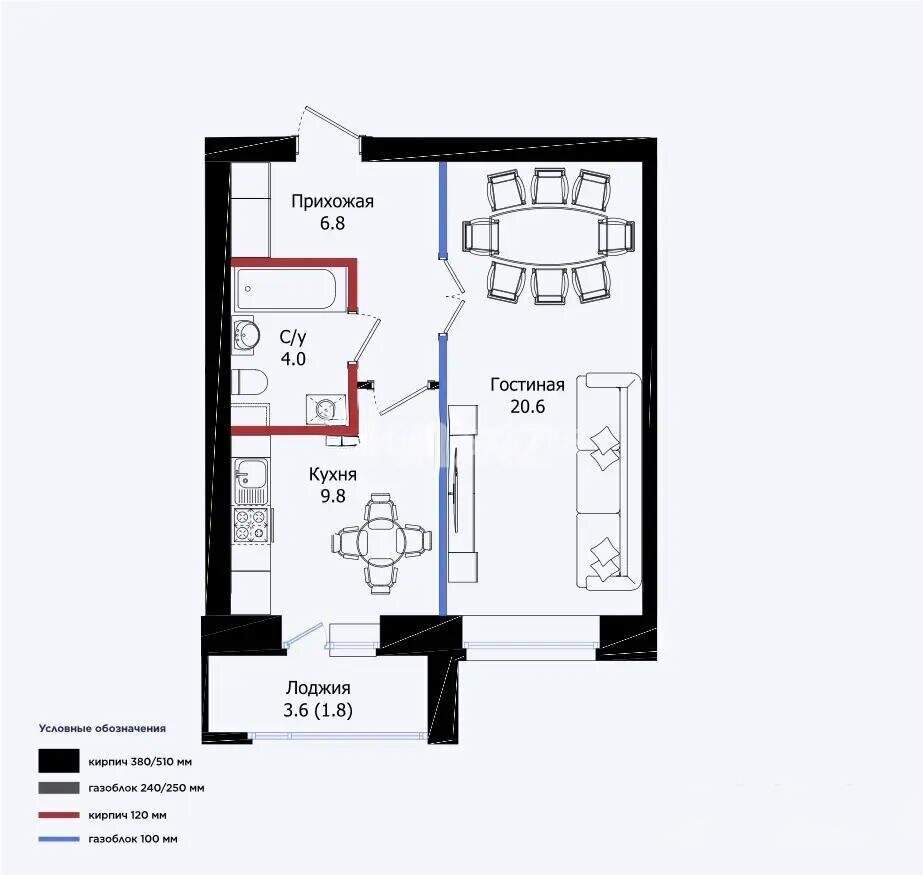 Продажа 1-комнатной квартиры, 43 м² в Астане