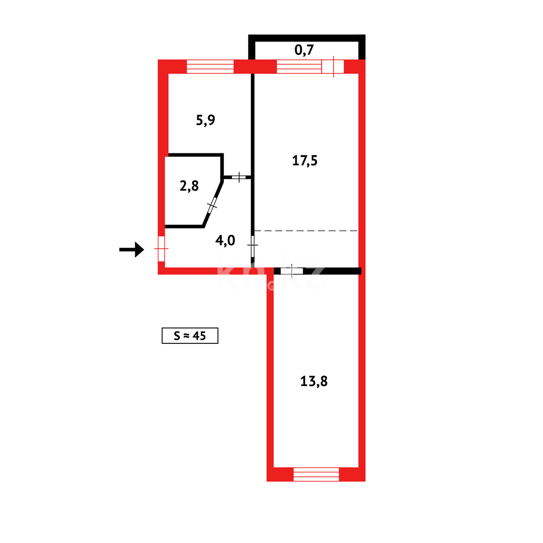 Продажа 2-комнатной квартиры, 47 м², мкр-н 19 в Караганде - фото 9