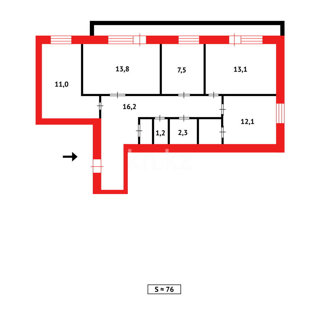 Продажа 4-комнатной квартиры, 77 м² в Темиртау - фото 11
