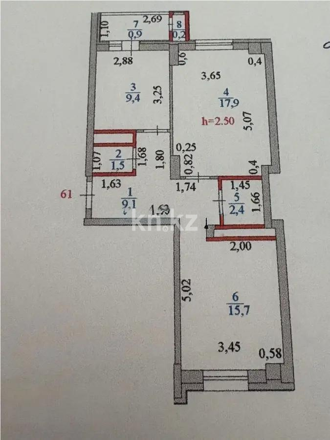 Продажа 2-комнатной квартиры, 57.1 м² в Астане - фото 5