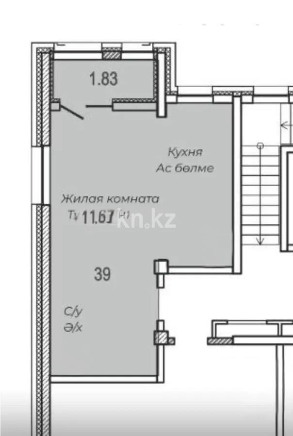 Продажа 2-комнатной квартиры, 39 м² в Астане
