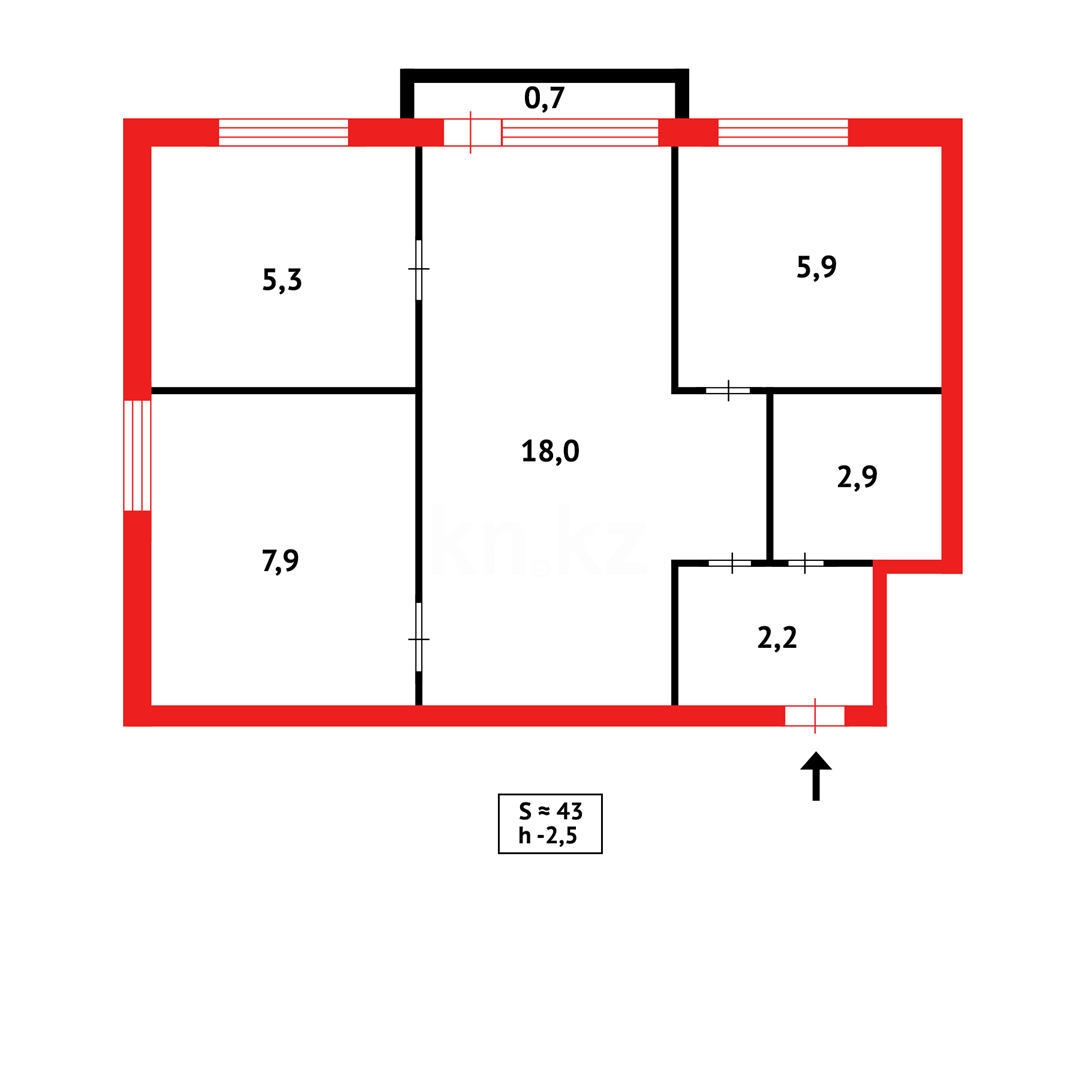 Продажа 3-комнатной квартиры, 41 м², мкр-н 12 в Караганде - фото 11