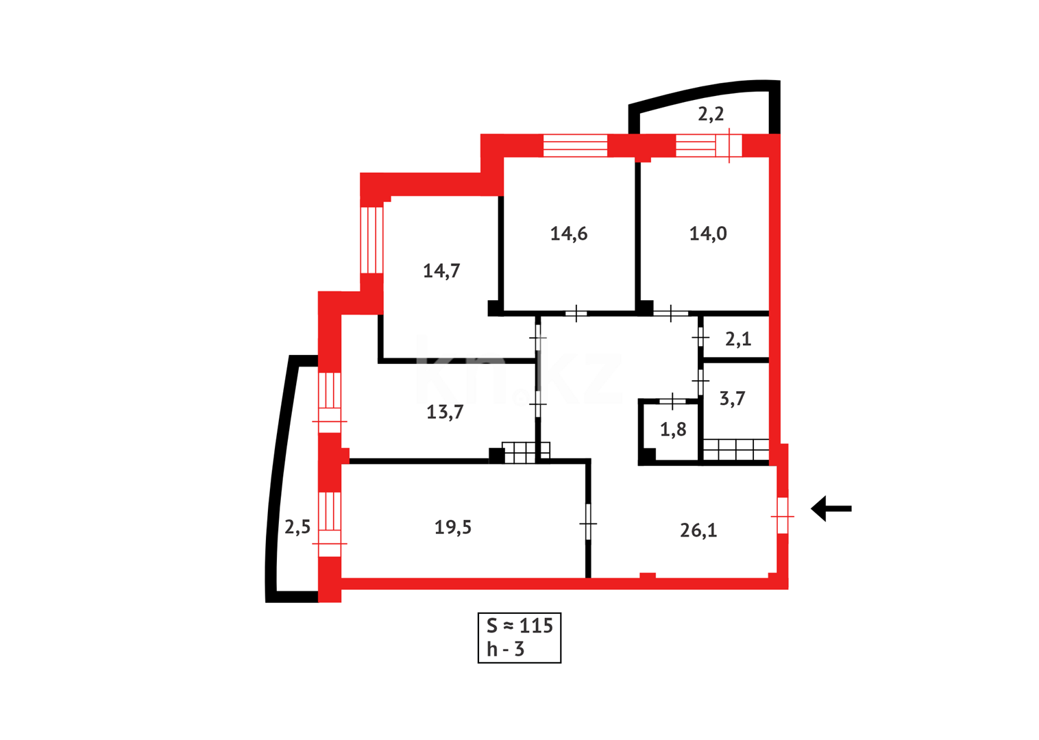 Продажа 4-комнатной квартиры, 114 м² в Караганде - фото 27