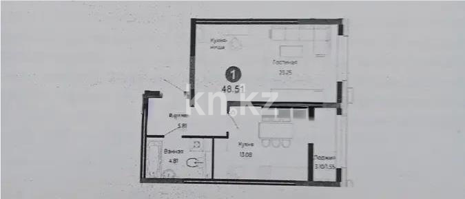 Продажа 2-комнатной квартиры, 49 м² в Астане