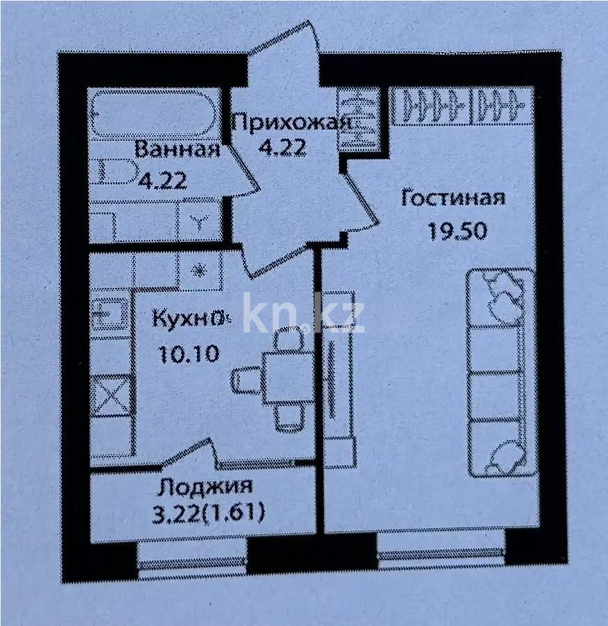 Продажа 1-комнатной квартиры, 40 м² в Астане
