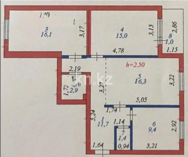 Продажа 3-комнатной квартиры, 75 м² в Астане