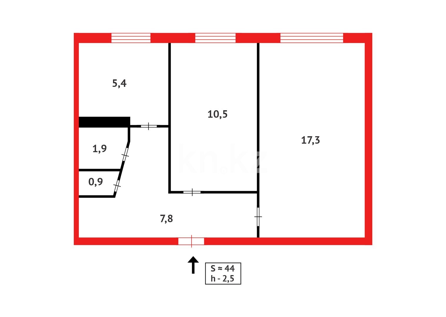 Продажа 2-комнатной квартиры, 44 м² в Темиртау - фото 9