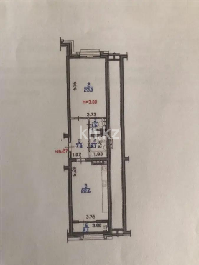 Продажа 2-комнатной квартиры, 61.2 м² в Алматы