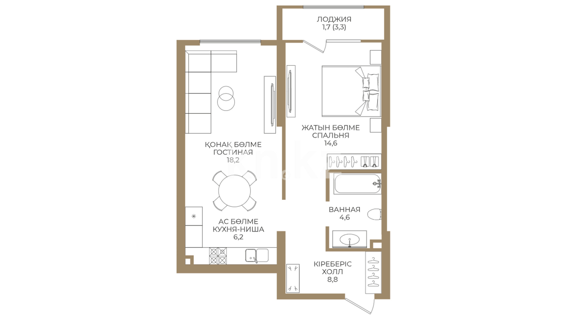 ЖК Satpaev, 2-комнатная, цена 50 416 500 ₸, 915 000 ₸&nbsp;/&nbsp;м²