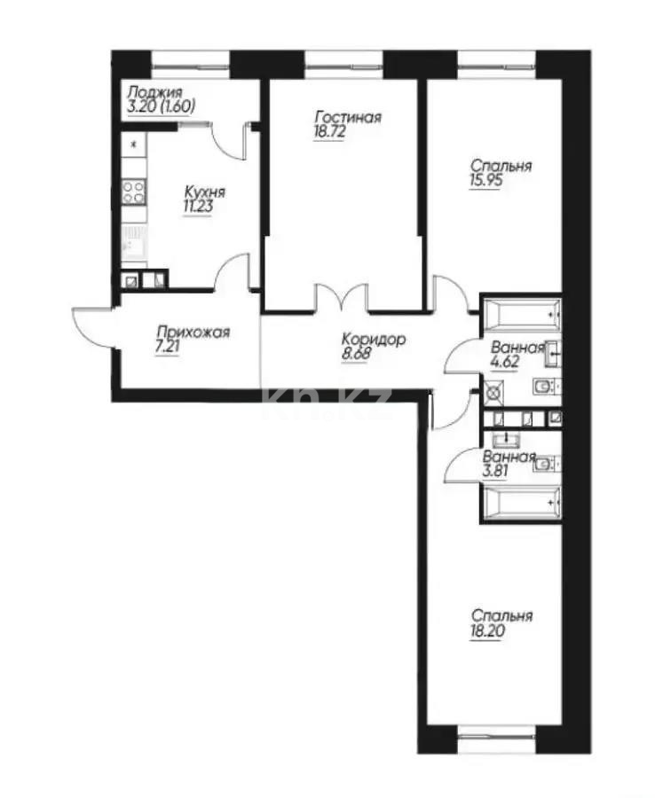 Продажа 3-комнатной квартиры, 95 м² в Алматы