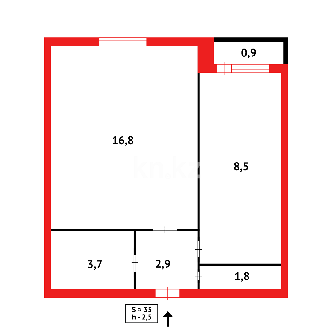 Продажа 1-комнатной квартиры, 35 м² в Караганде - фото 9