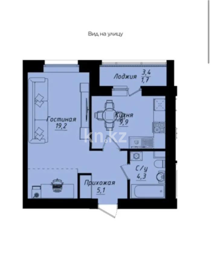 Продажа 1-комнатной квартиры, 40.2 м² в Астане