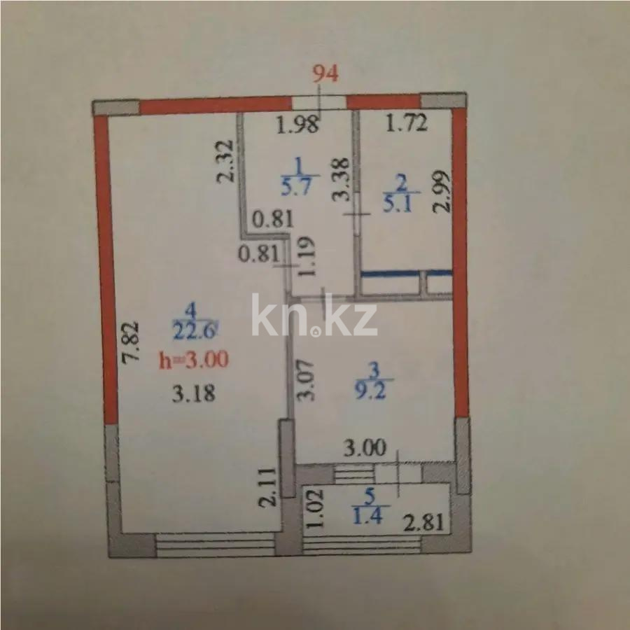 Продажа 1-комнатной квартиры, 44 м² в Астане