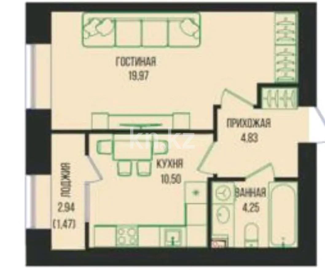 Продажа 1-комнатной квартиры, 41 м², ул. Серкебаева, дом  49 в Астане