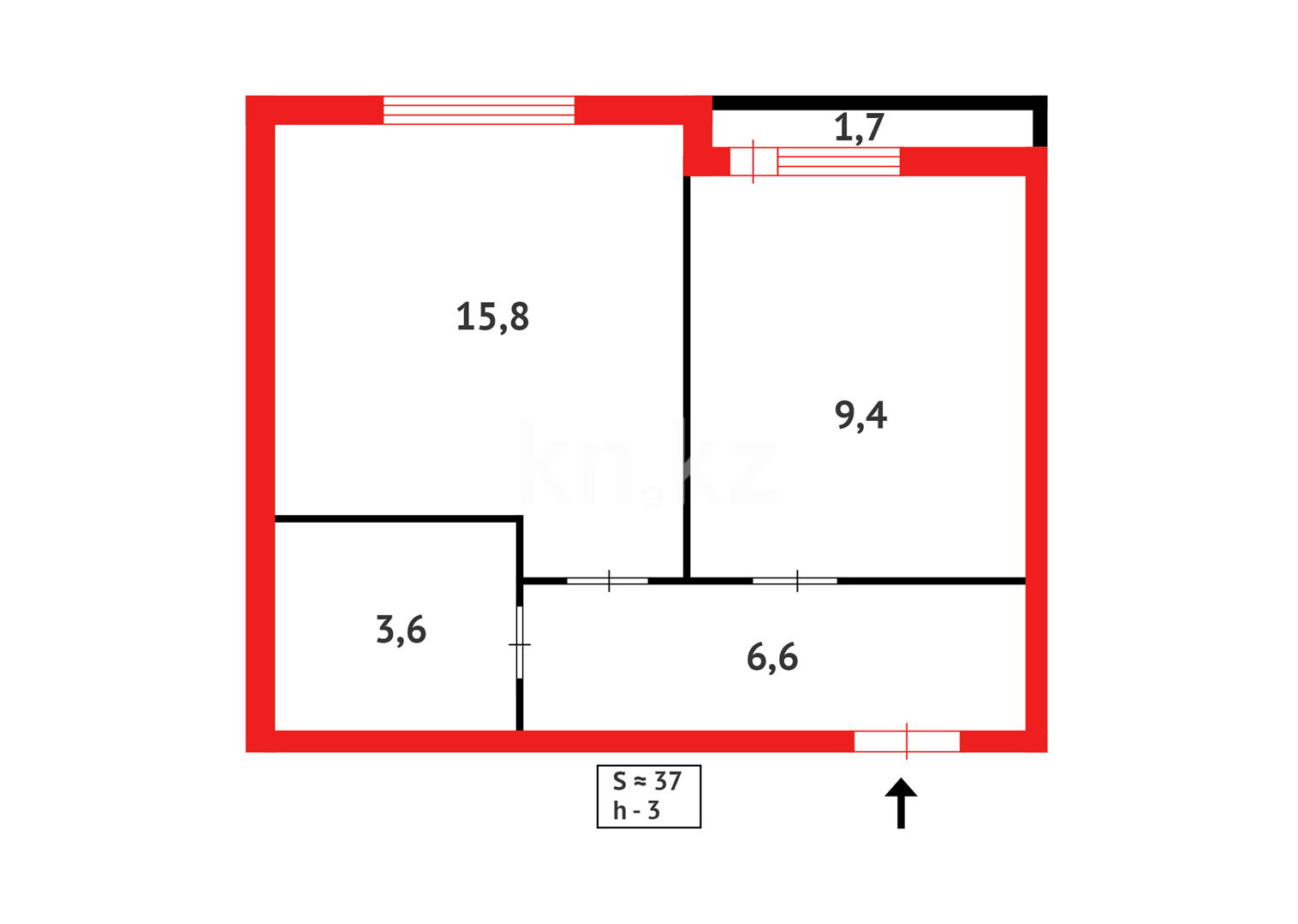 Продажа 1-комнатной квартиры, 37.25 м² в Астане - фото 7