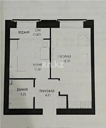 Продажа 1-комнатной квартиры, 38.78 м², ул. Серкебаева, дом  49 в Астане