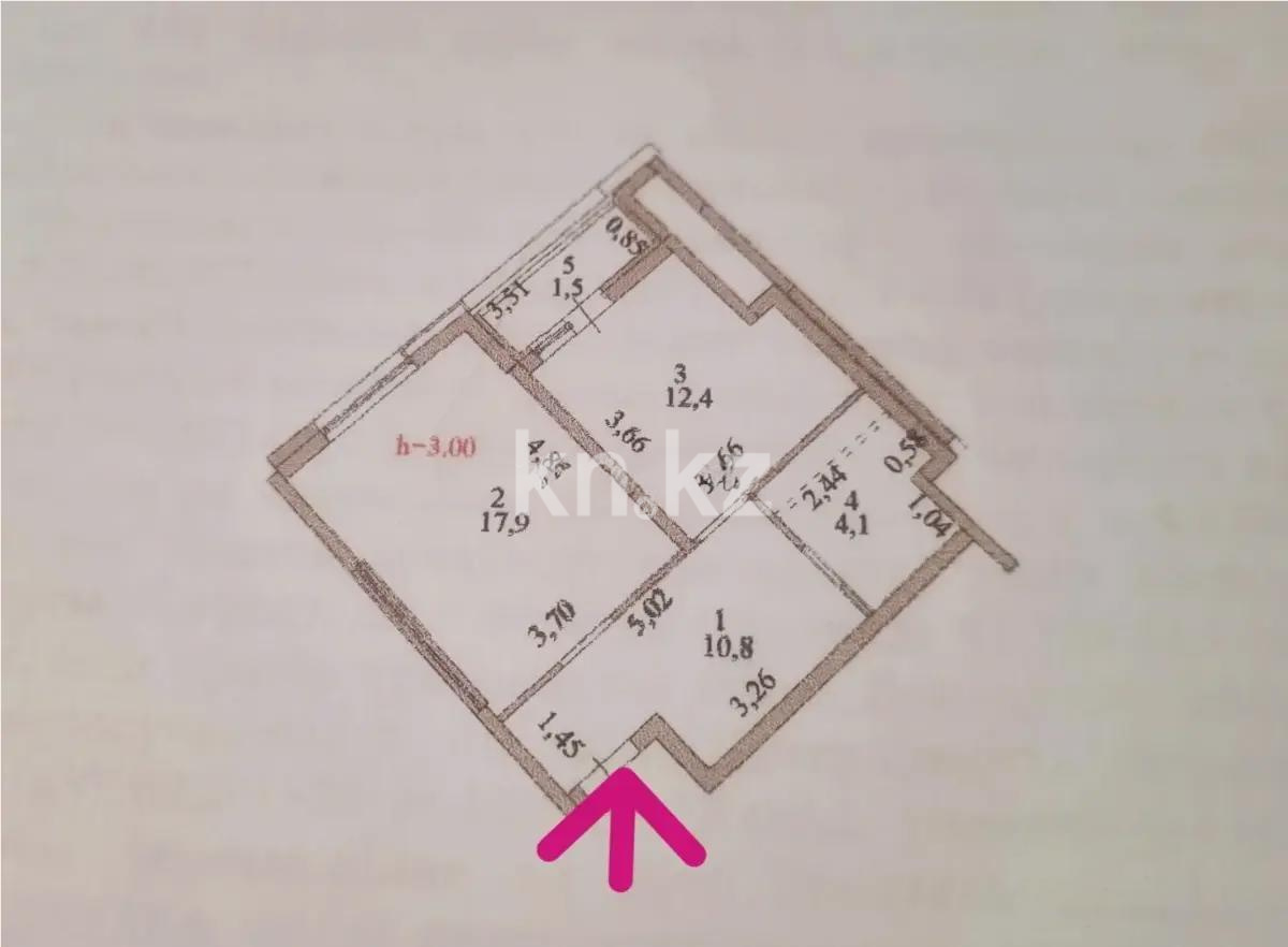 Продажа 1-комнатной квартиры, 47 м², пр. Туран, дом  50/2 в Астане - фото 3