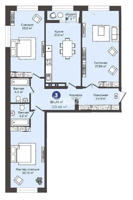 Продажа 3-комнатной квартиры, 124 м², ул. Сатпаева, дом  30/5 в Алматы