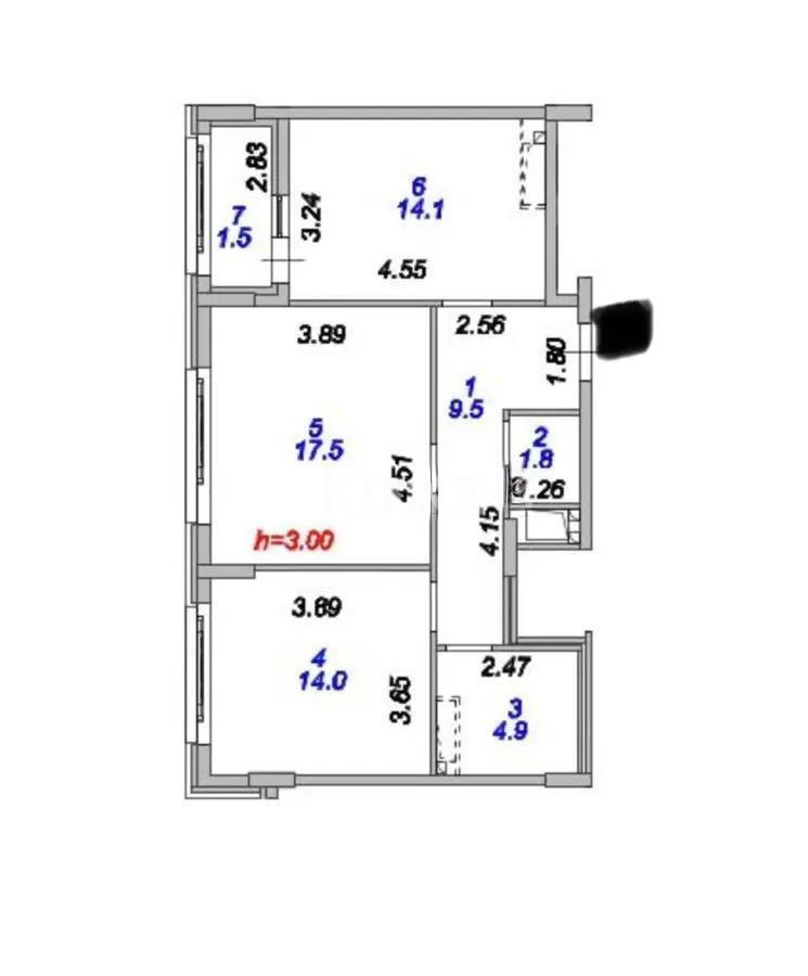 Продажа 2-комнатной квартиры, 64 м², пр. Туран, дом  39/2 стр в Астане