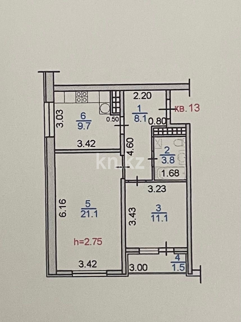 Продажа 2-комнатной квартиры, 55 м² в Алматы - фото 13