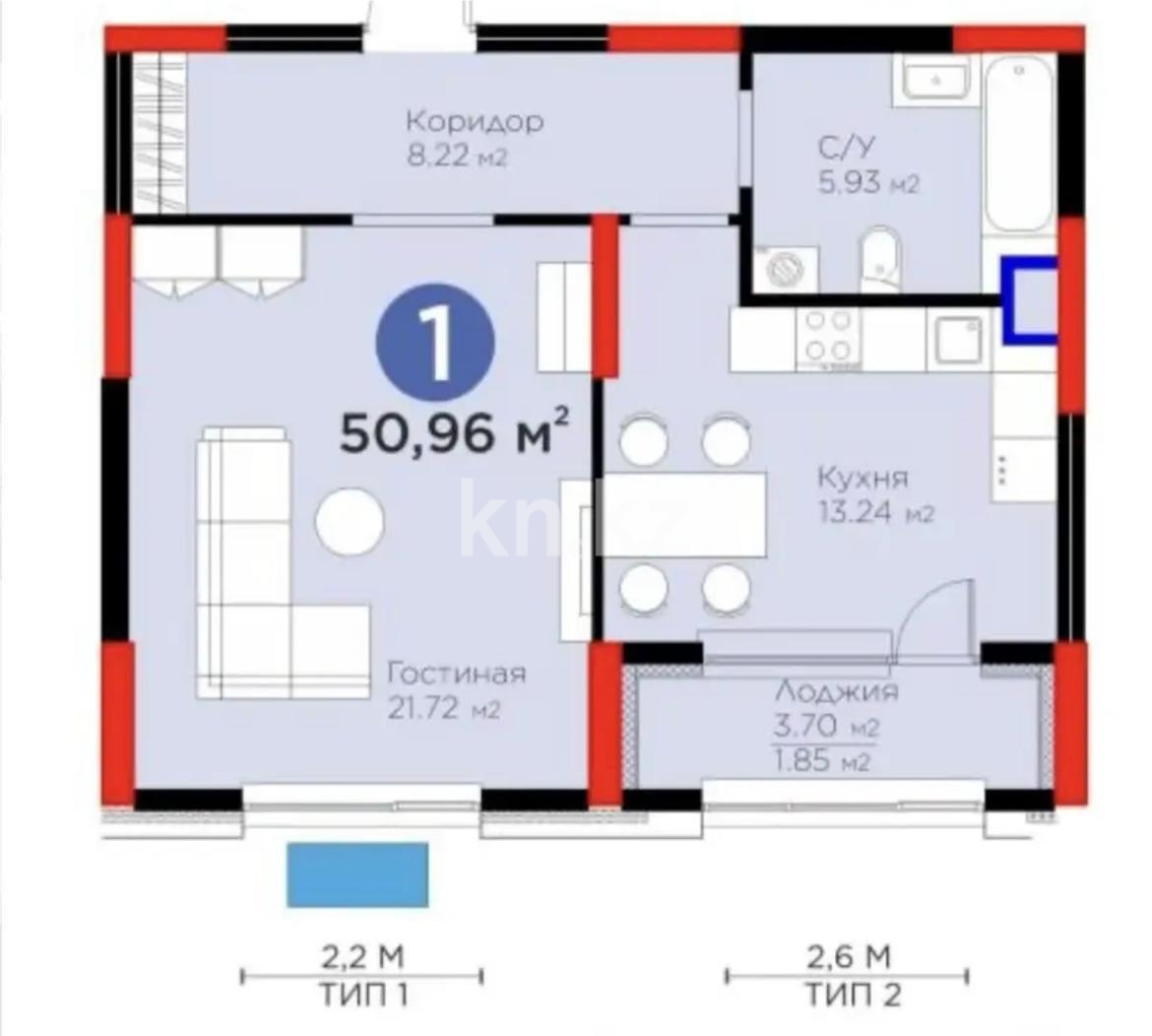 Продажа 1-комнатной квартиры, 50.96 м², пр. Аль-Фараби в Астане - фото 10