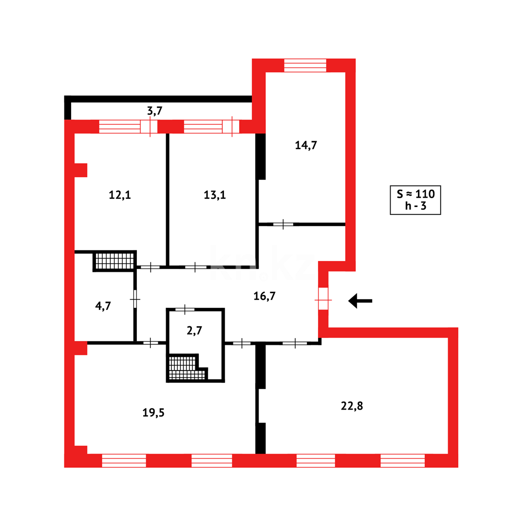 Продажа 4-комнатной квартиры, 110 м² в Караганде - фото 6