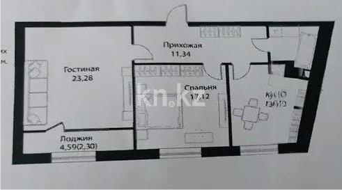 Продажа 2-комнатной квартиры, 73 м², ул. Жошы хана, дом  12/3 в Астане