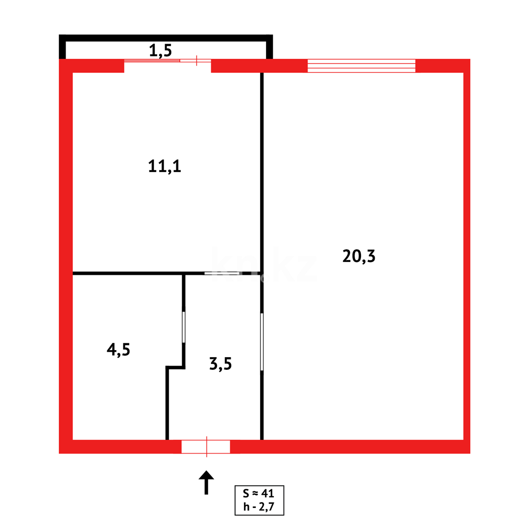 Продажа 1-комнатной квартиры, 41 м² в Караганде - фото 12