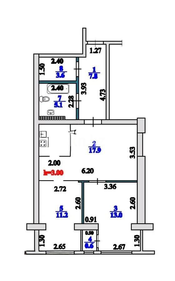 Продажа 3-комнатной квартиры, 64 м² в Алматы - фото 6