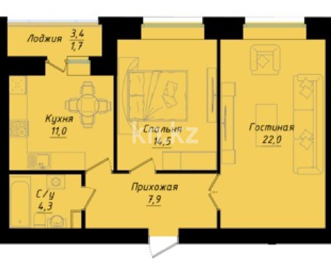 Продажа 2-комнатной квартиры, 62 м² в Астане - фото 11