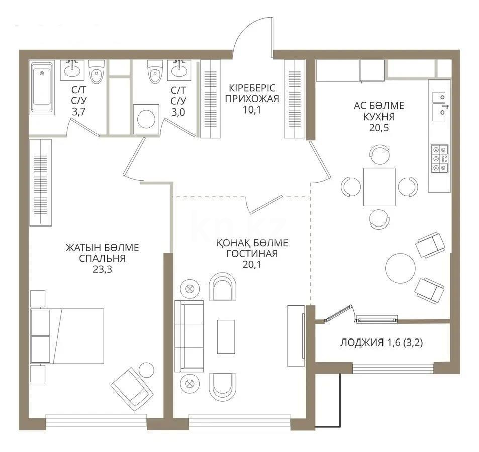 Продажа 3-комнатной квартиры, 85 м², ул. Розыбакиева, дом  197/2 в Алматы