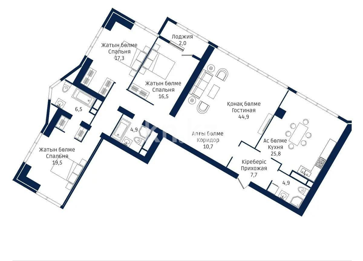 Продажа 4-комнатной квартиры, 163 м² в Алматы