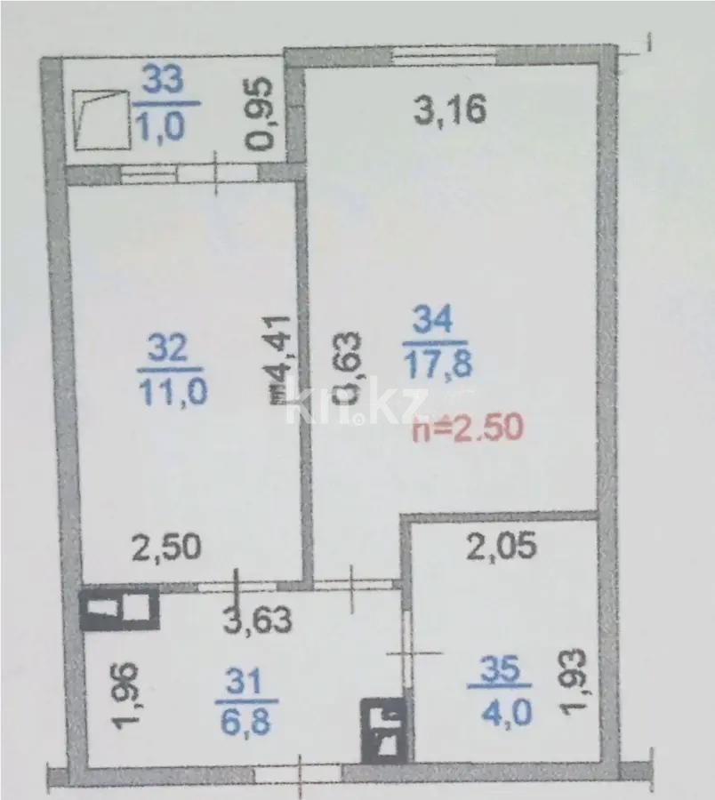 Продажа 1-комнатной квартиры, 41.6 м², мкр. Нуркент, дом  5/1 в Алматы - фото 6