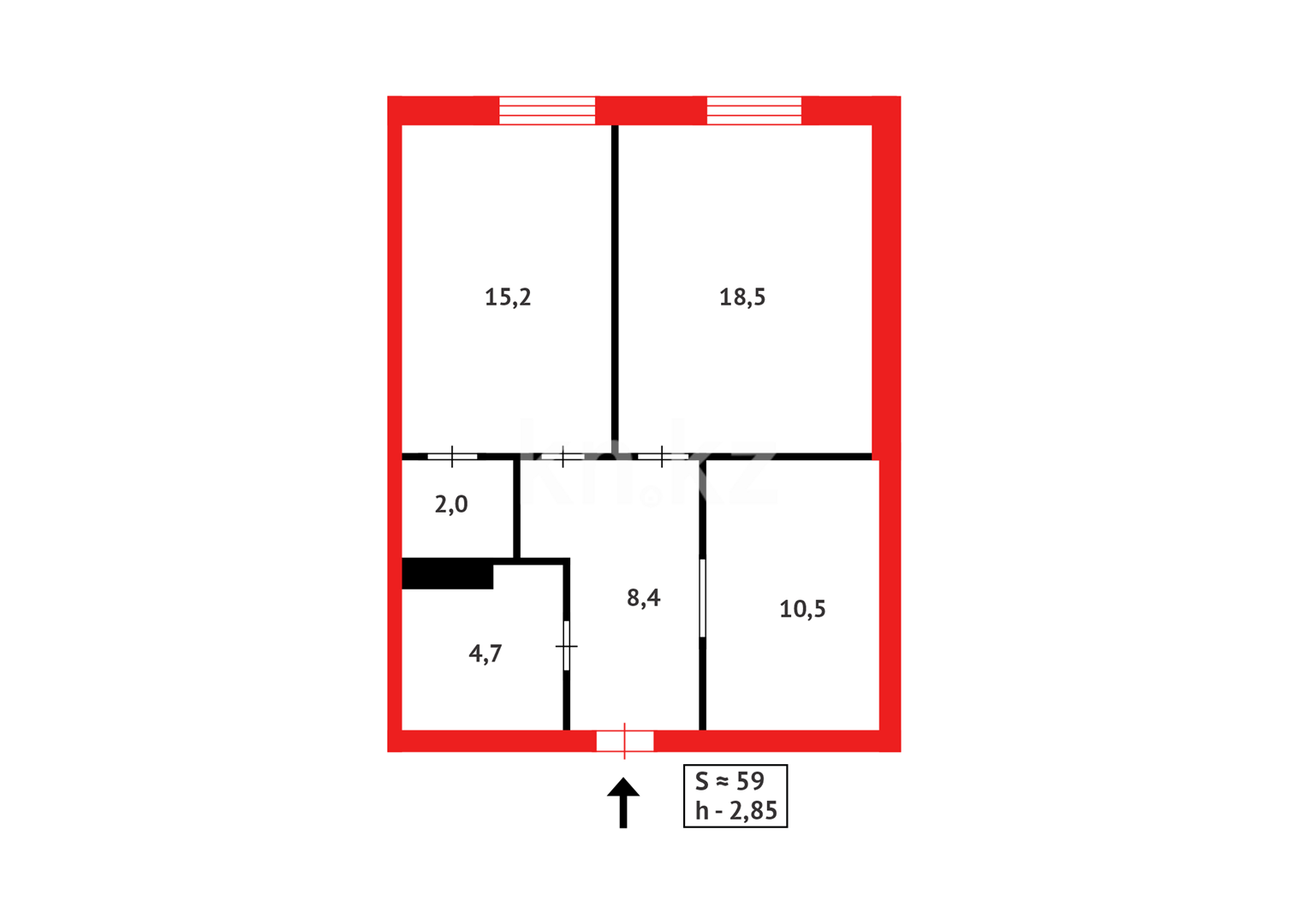 Продажа 2-комнатной квартиры, 59.3 м² в Астане - фото 16
