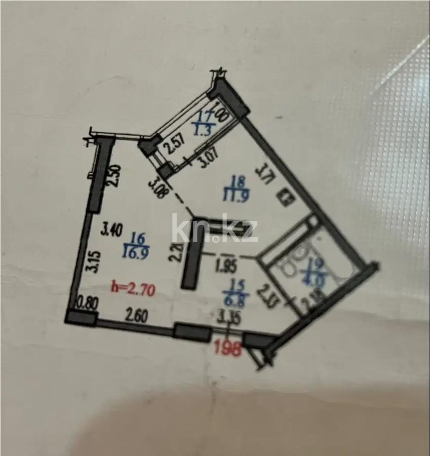 Продажа 1-комнатной квартиры, 40.9 м² в Алматы - фото 3