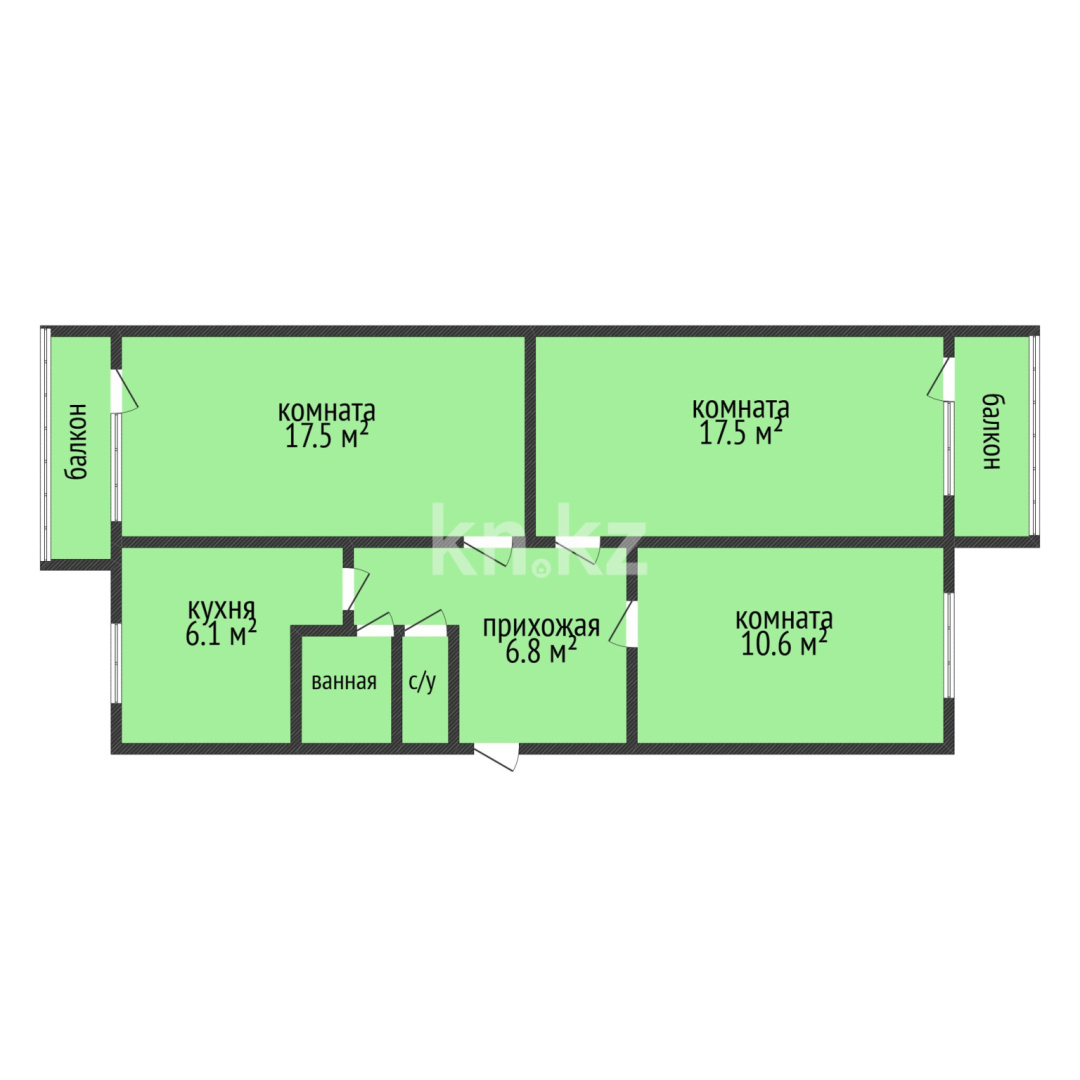 Продажа 3-комнатной квартиры, 63 м² в Костанае - фото 7