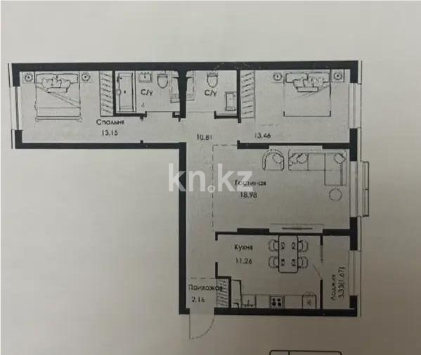 Продажа 3-комнатной квартиры, 79.02 м² в Алматы