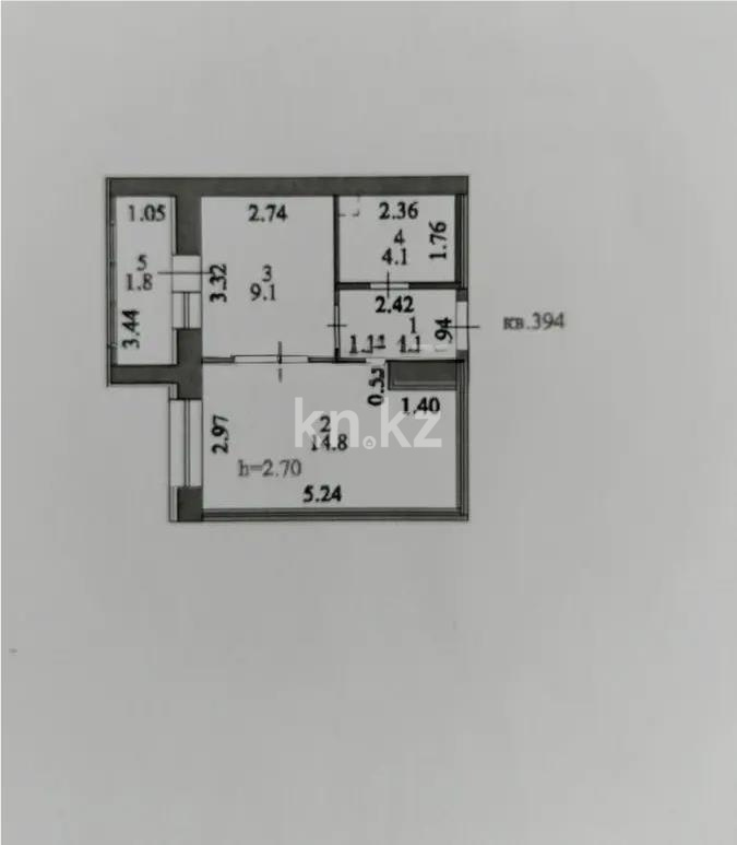 Продажа 1-комнатной квартиры, 33.9 м² в Астане