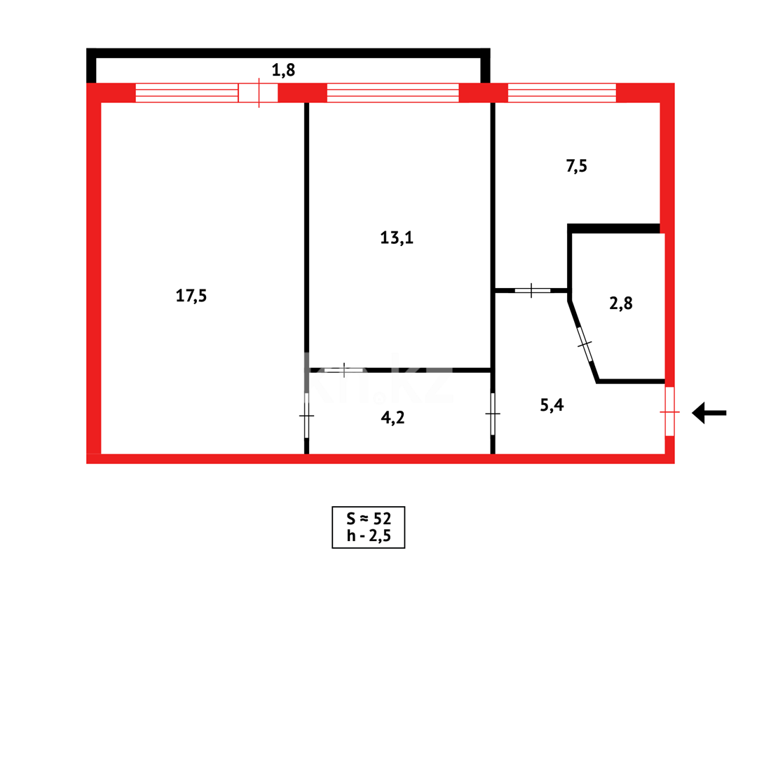 Продажа 2-комнатной квартиры, 50 м² в Караганде - фото 14