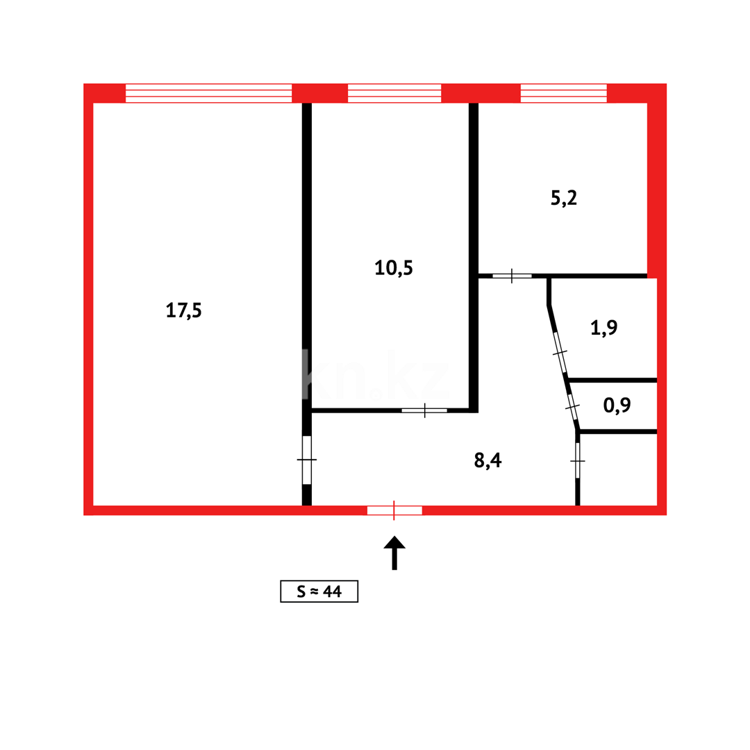 Продажа 2-комнатной квартиры, 43 м² в Темиртау - фото 12